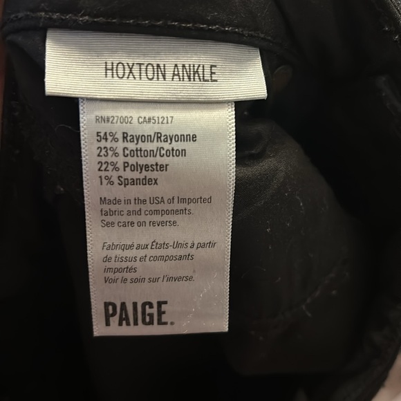 Paige Hoxton ankle black jeans with raw hem size 27 - Picture 10 of 10